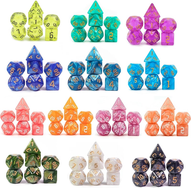Poludie DND Dice Sets, 175Pcs Polyhedral D&D Dice with 4 Leather Bags for D&D Role-Playing Games, RPG Table Games(25Sets) - Image 3
